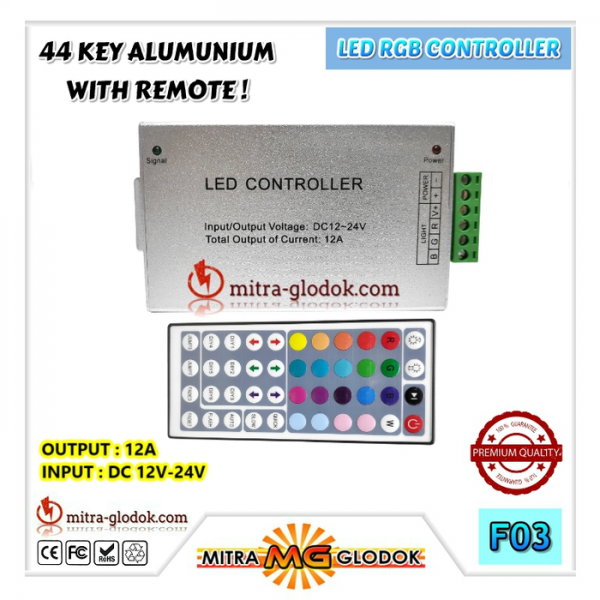 RGB LED Controller 44 Key With Remote - LED Strip Controller | Alumunium